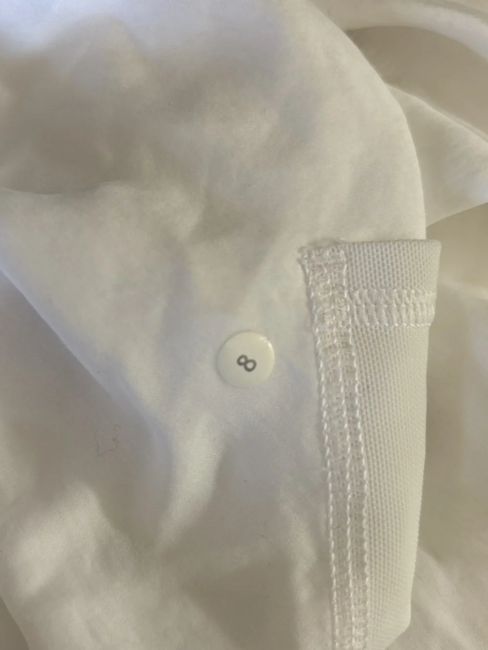 Ladies LULULEMON Size 8 White Harem Loose Cropped Capri Pants Foldover Waist